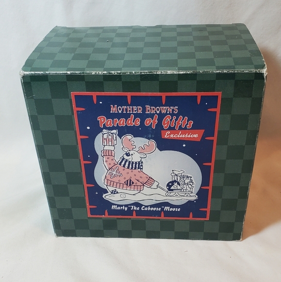 Marty "The Caboose" Moose Vtg 1998 Mother Brown's Parade of Gifts Figurine - Picture 9 of 11